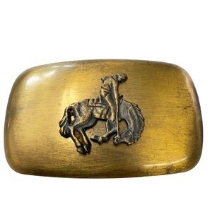 Vintage Chambers USA Western Cowboy Bronc Rider Belt Buckle